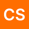 White CS letters in orange background